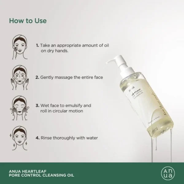 200ml koreanische Anua Herzblatt Make-up Entferner Reinigung Öl Poren Kontrolle schrumpfen schnell entfernen Mitesser saubere Haut 3