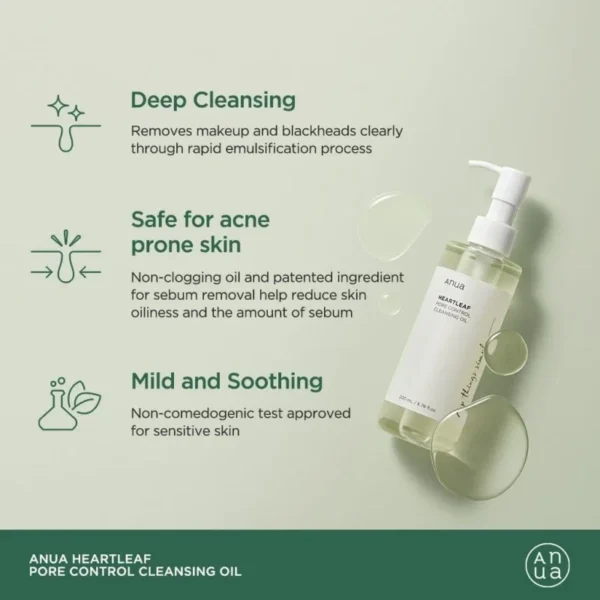 200ml koreanische Anua Herzblatt Make-up Entferner Reinigung Öl Poren Kontrolle schrumpfen schnell entfernen Mitesser saubere Haut 2